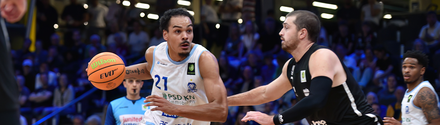 Spielszene der PS Karlsruhe LIONS in der Europahalle