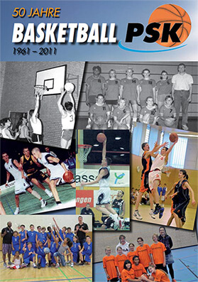 Titel des Jubiläumshefts 50 Jahre Basketball beim PSK