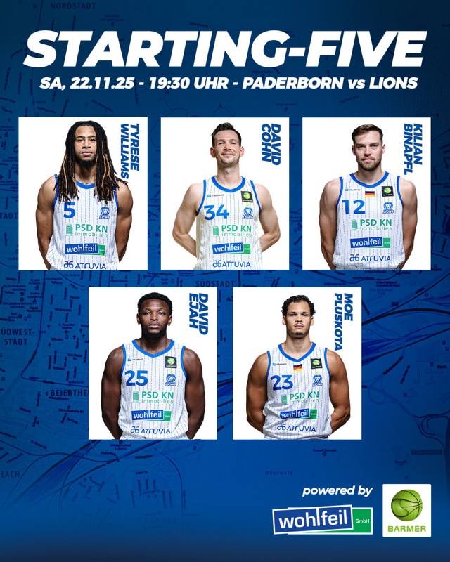 UNSERE STARTING 5 GEGEN PADERBORN