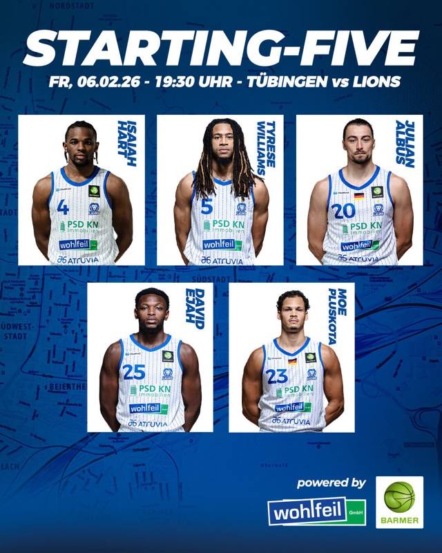UNSERE STARTING FIVE GEGEN TÜBINGEN