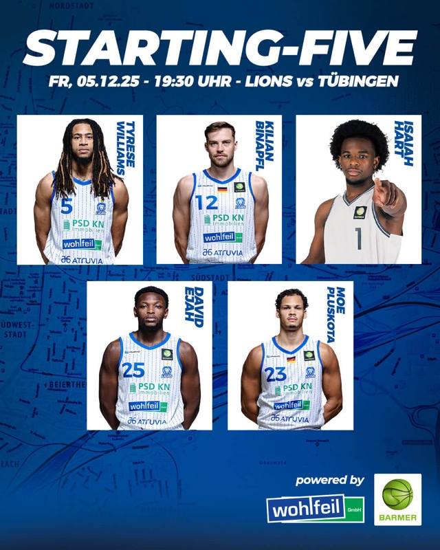 UNSERE STARTING 5 GEGEN TÜBINGEN