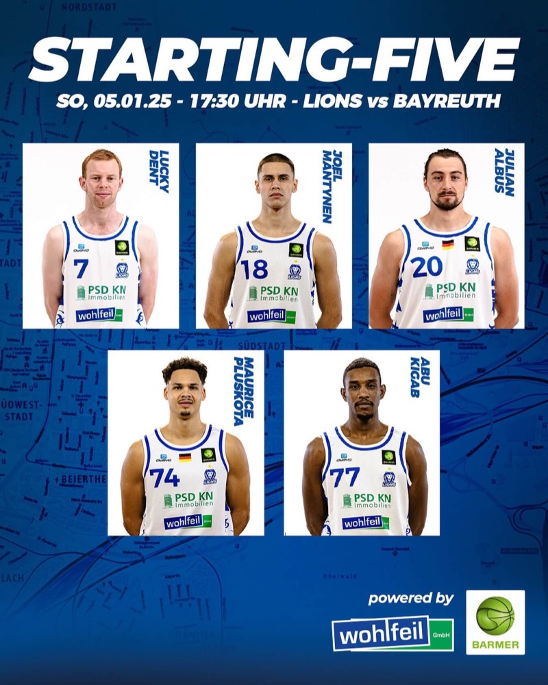 UNSERE STARTING-FIVE GEGEN BAYREUTH