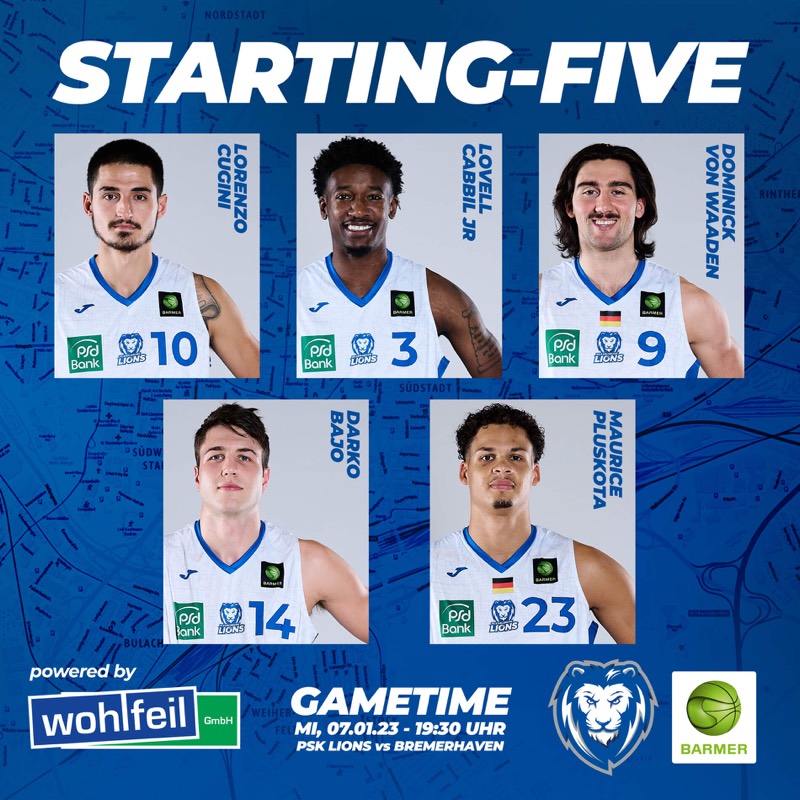 UNSERE STARTING-FIVE GEGEN BREMERHAVEN