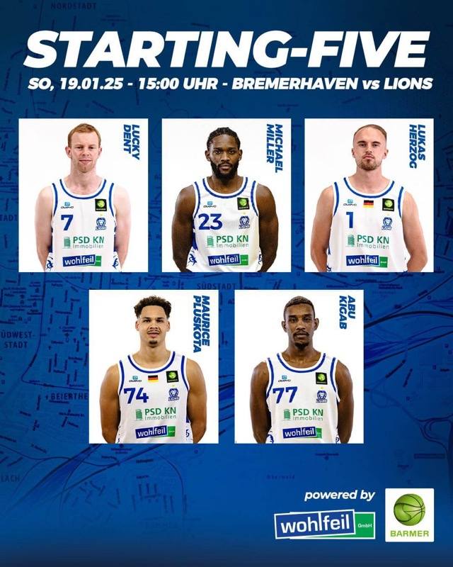 UNSERE STARTING-FIVE GEGEN BREMERHAVEN