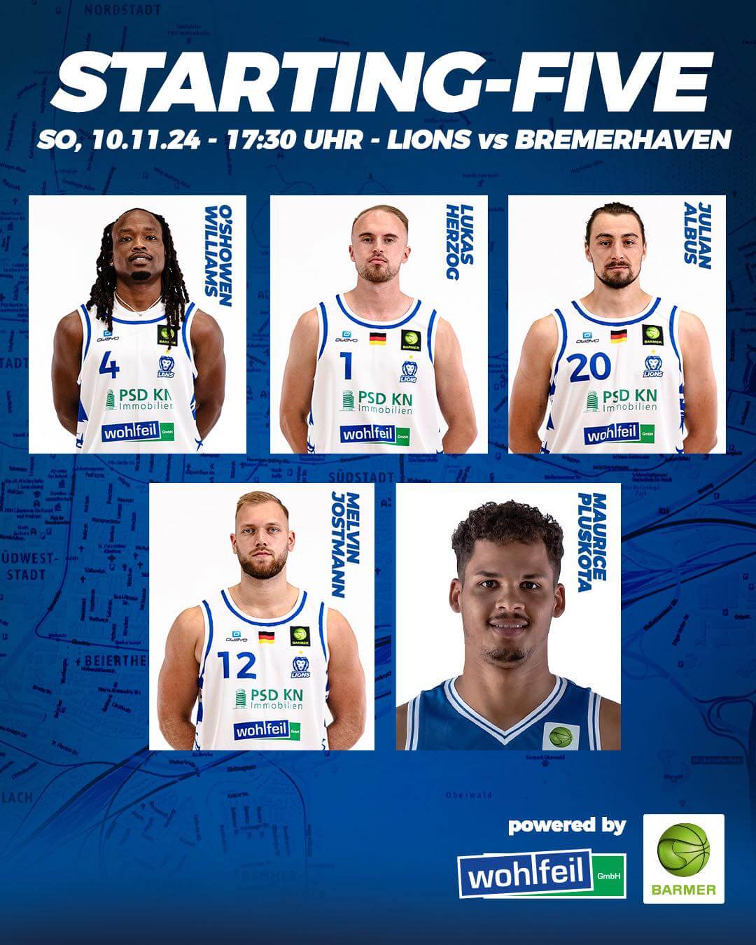 UNSERE STARTING-FIVE GEGEN BREMERHAVEN
