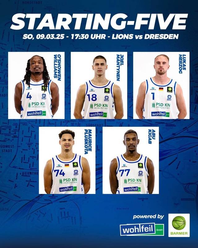UNSERE STARTING-FIVE GEGEN DRESDEN