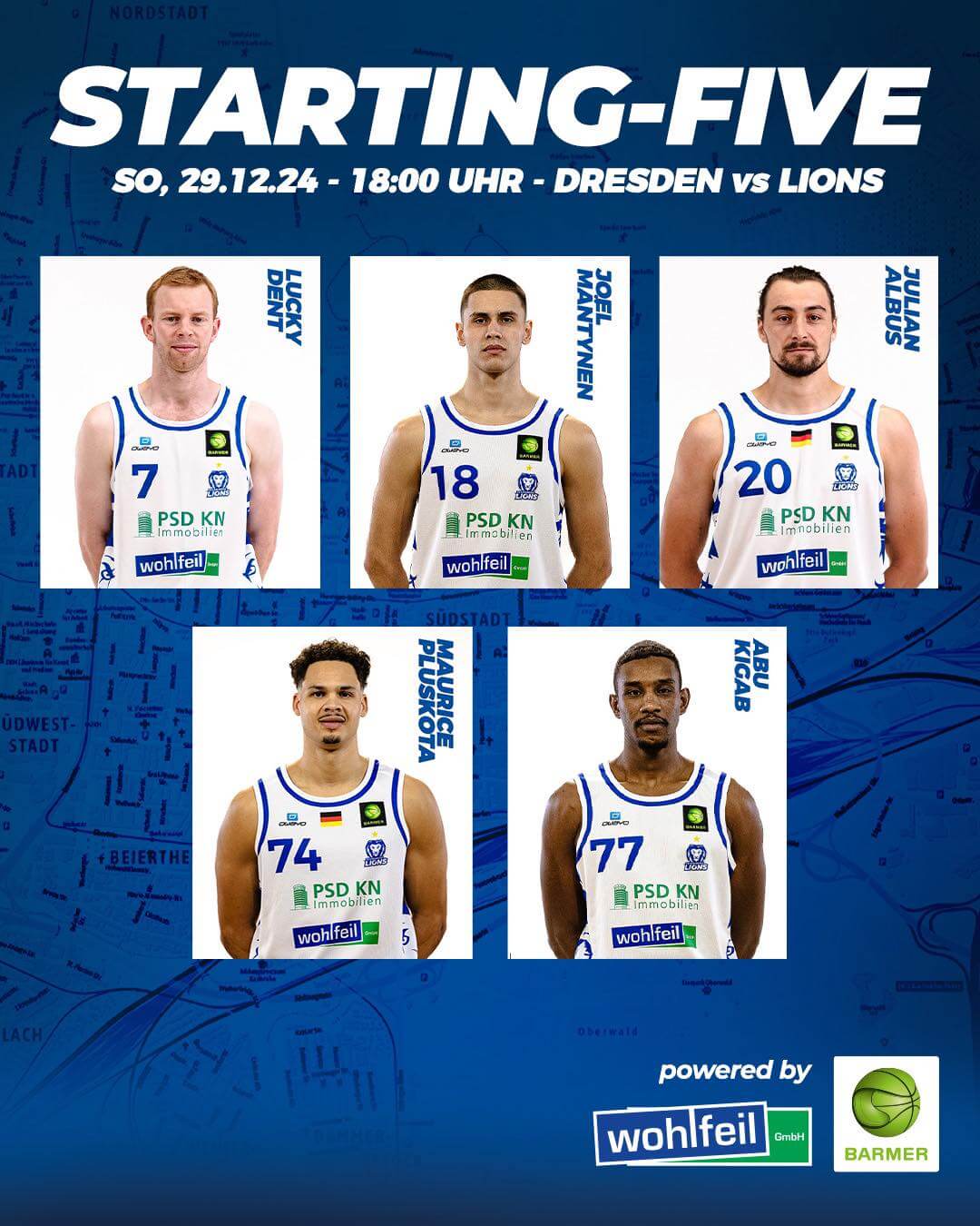 UNSERE STARTING-FIVE GEGEN DRESDEN