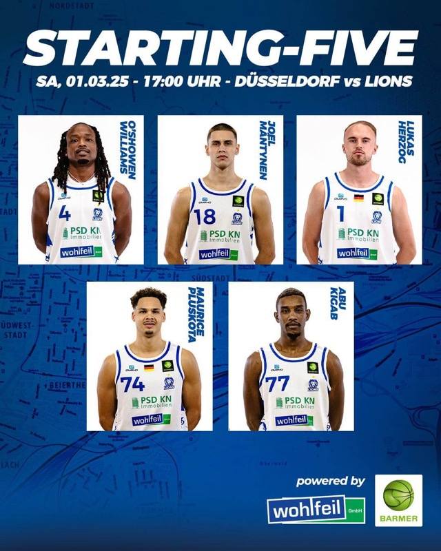 UNSERE STARTING-FIVE GEGEN DÜSSELDORF