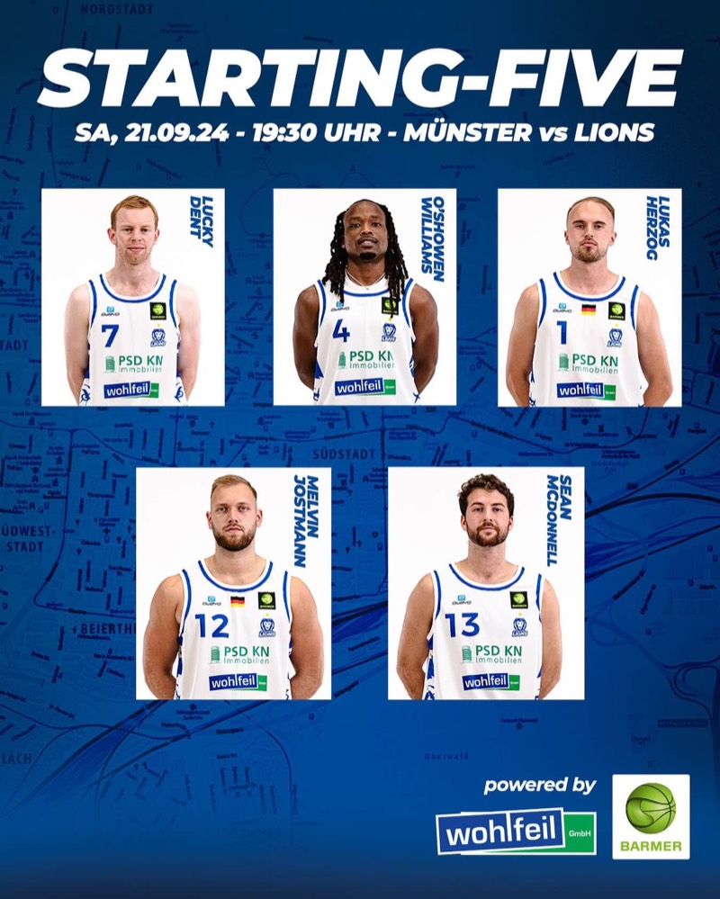 UNSERE STARTING-FIVE GEGEN MÜNSTER