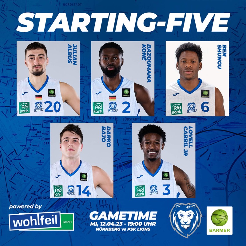 UNSERE STARTING-FIVE GEGEN NÜRNBERG