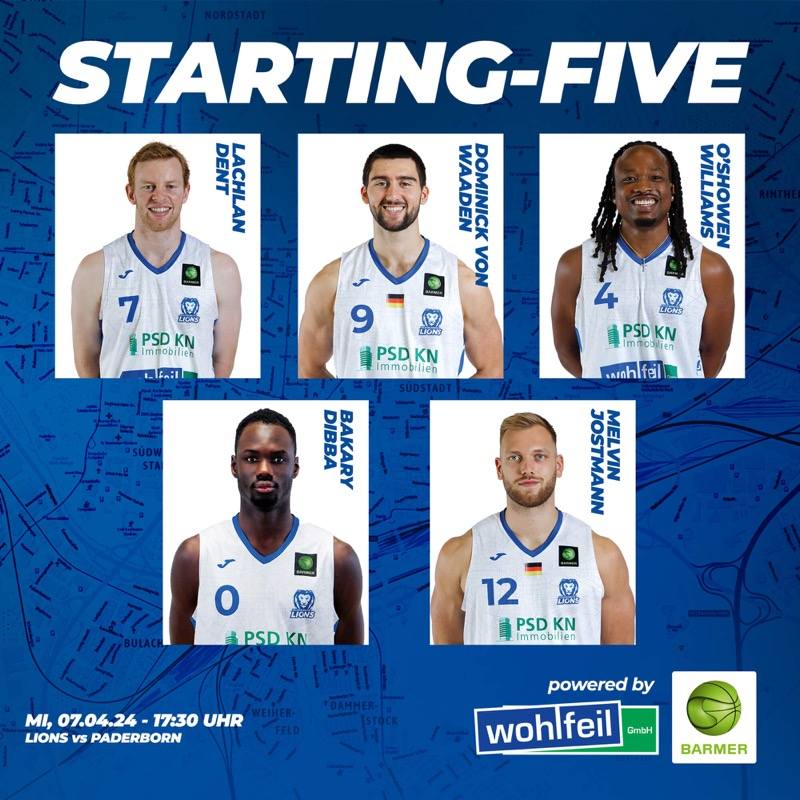 UNSERE STARTING-FIVE GEGEN PADERBORN