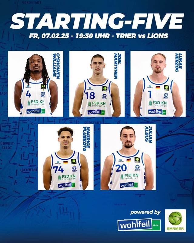 UNSERE STARTING-FIVE GEGEN TRIER