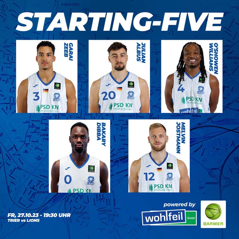 UNSERE STARTING-FIVE GEGEN TRIER