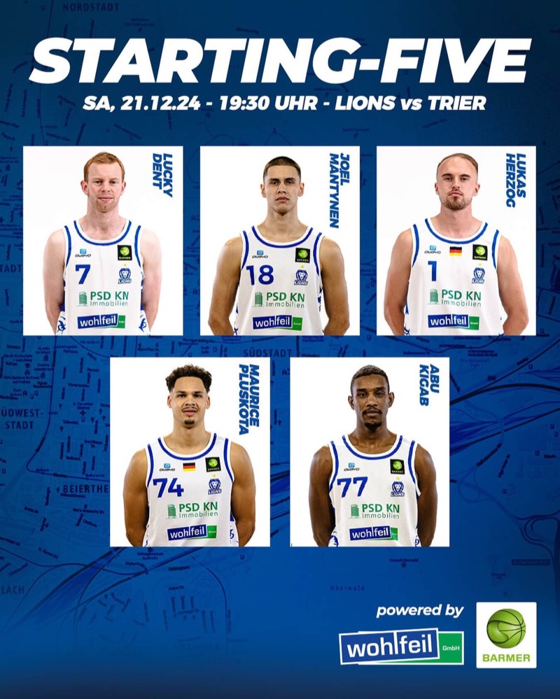 UNSERE STARTING-FIVE GEGEN TRIER