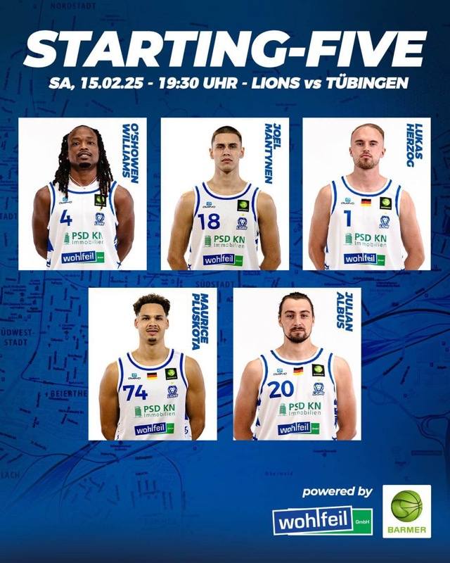 UNSERE STARTING-FIVE GEGEN TÜBINGEN