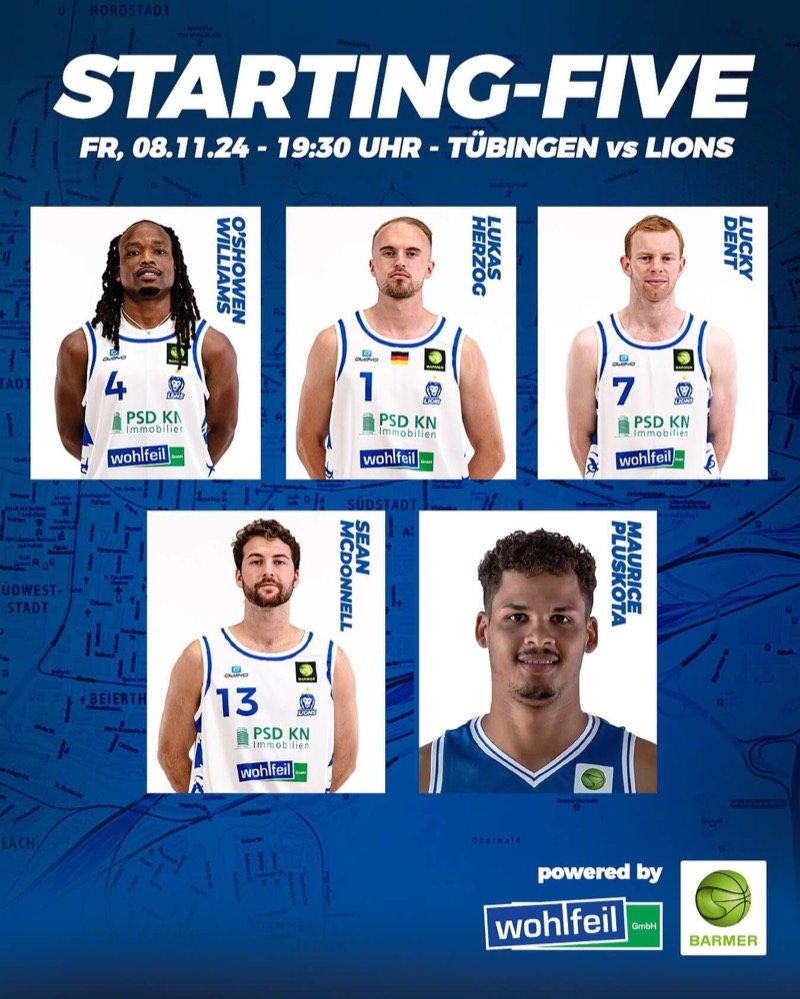 UNSERE STARTING-FIVE GEGEN TÜBINGEN