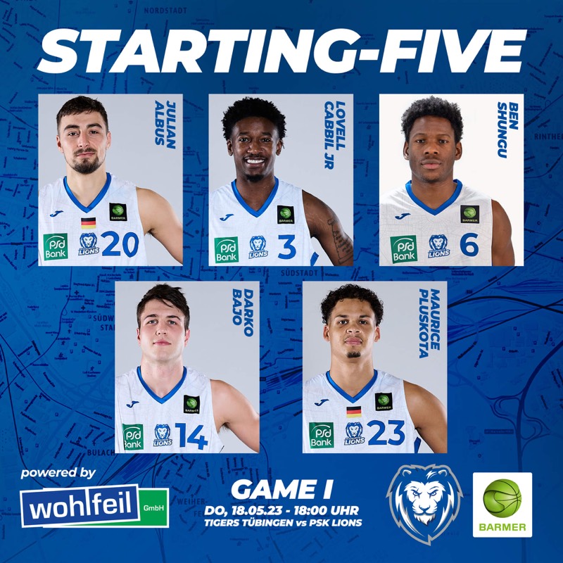 UNSERE STARTING-FIVE GEGEN DIE TÜBINGEN TIGERS