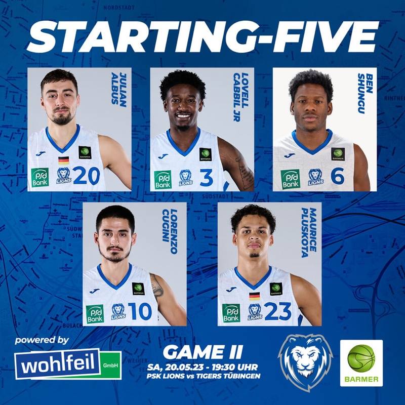 UNSERE STARTING-FIVE GEGEN DIE TÜBINGEN TIGERS