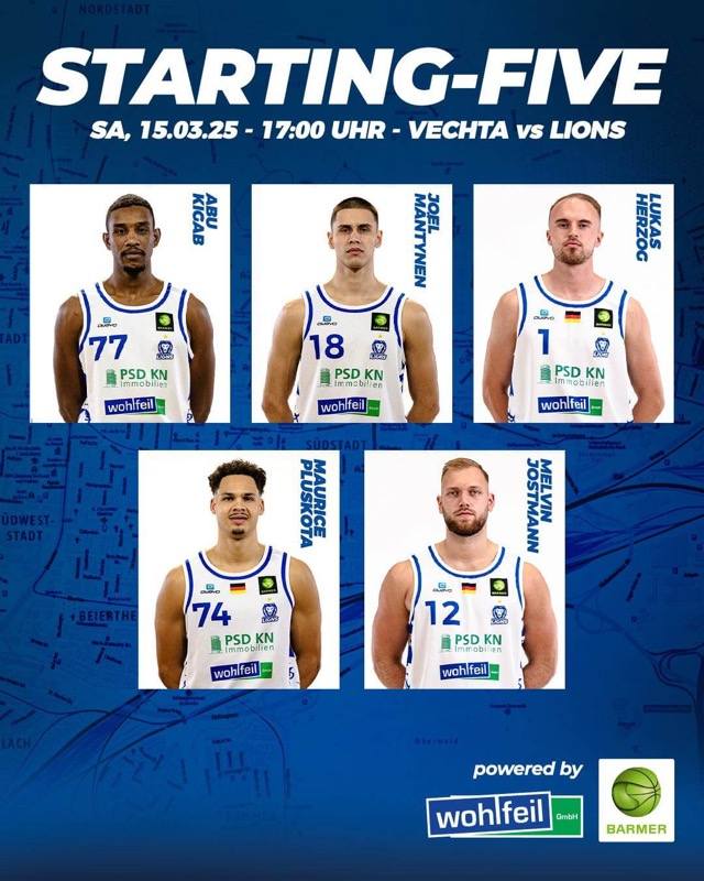 UNSERE STARTING-FIVE GEGEN VECHTA