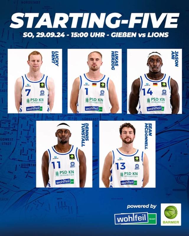UNSERE STARTING-FIVE GEGEN GIEẞEN
