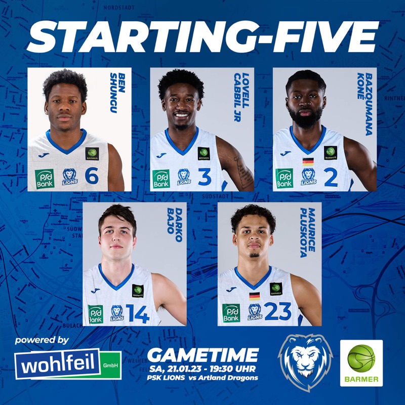 UNSERE STARTING-FIVE GEGEN DIE ARTLAND DRAGONS