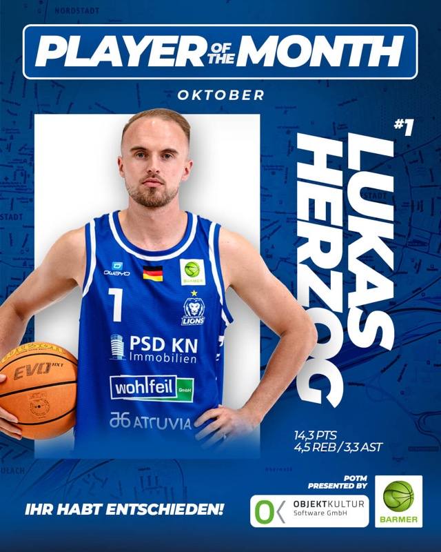 LUKAS HERZOG WIRD ERNEUT ZUM POTM OKTOBER GEWÄHLT