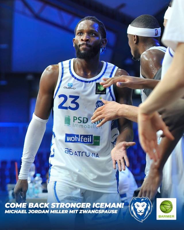 MICHAEL JORDAN MILLER MIT KNIEVERLETZUNG