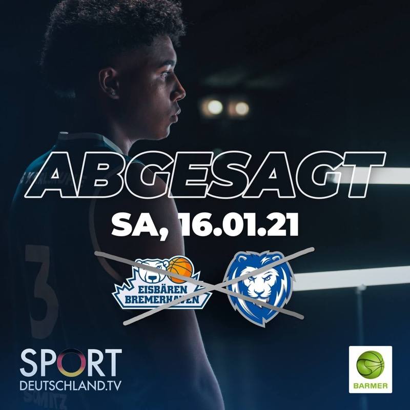 Nächste Spielabsage - LIONS treten am 16. Januar nicht in Bremerhaven an