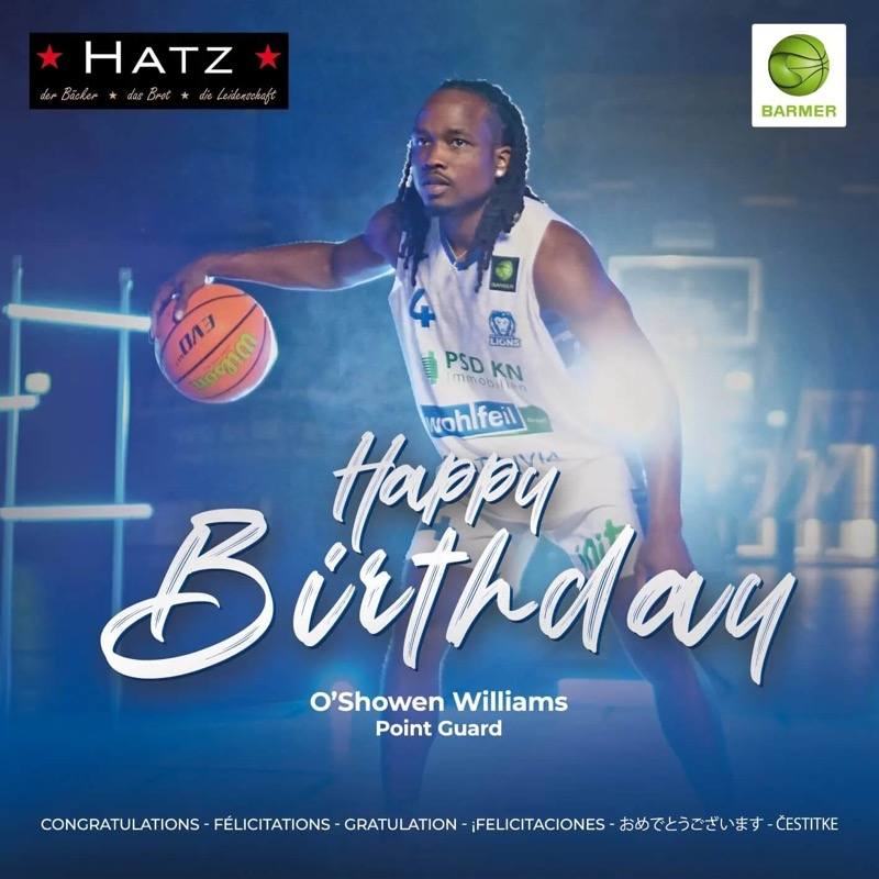 O'SHOWEN WILLIAMS FEIERT GEBURTSTAG