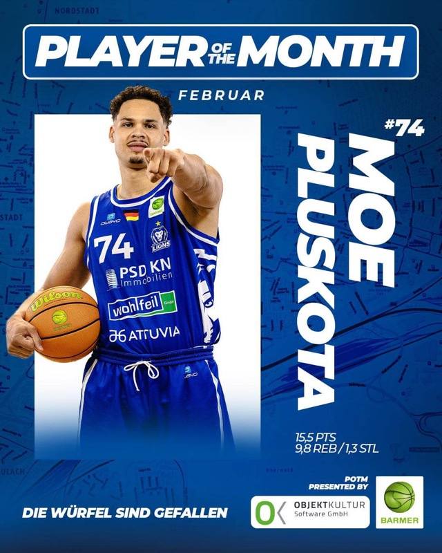 MOE PLUSKOTA WIRD ZUM POTM FEBRUAR GEWÄHLT